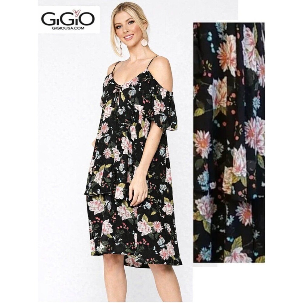 Gigio Dress Layered Size Small Floral NWT